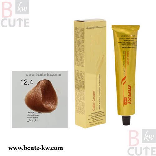 MAXI GOLD Color Cream -ULTRA LIGHTENING SHADES-SANDY BLONDE #12.4