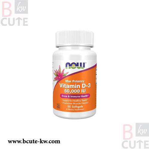 NOW Vitamin D-3 50,000 IU Softgels, 50 softgels