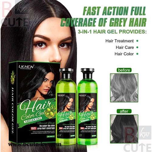 Lichen Organic Black Hair Color Gel Grey Hair Coverage I 500ml + 500ml Lichen Organic Black Hair Color Gel Grey Hair Coverage I 500ml + 500ml