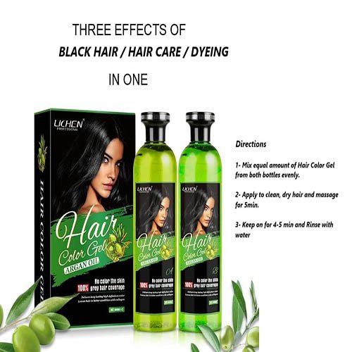 Lichen Organic Black Hair Color Gel Grey Hair Coverage I 500ml + 500ml Lichen Organic Black Hair Color Gel Grey Hair Coverage I 500ml + 500ml