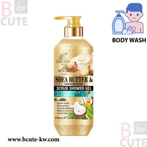Roushun Shea Butter & Coconut Oil Scrub Shower Gel 1000 ml
