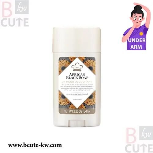 Nubian Heritage 24 Hour Natural Deodorant African Black Soap, 2.25 Oz