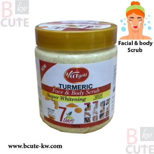 Veet gold Turmeric Super Whitening Face & Body Scrub 500g Veet gold Turmeric Super Whitening Face & Body Scrub 500g