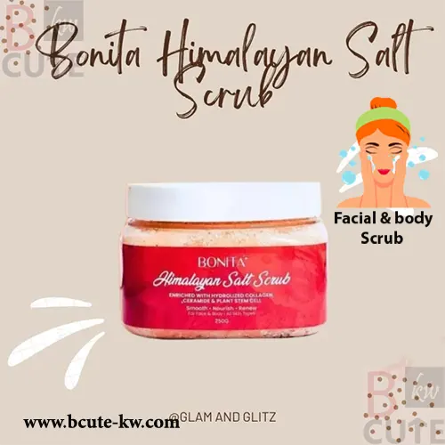 Bonita Himalayan Salt Scrub For Face Body With Collagen, 250G Bonita Himalayan Salt Scrub For Face Body With Collagen, 250G