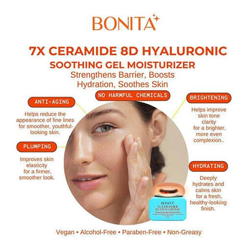 BONITA 7X CERAMIDE 8D HYALURONIC SOOTHING GEL MOITURIZER 50G