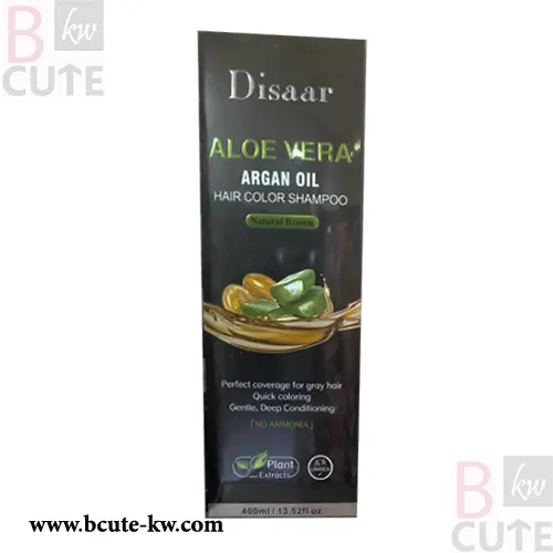 disaar aloe vera argan oil hair color shampoo 400ml-natural brown disaar aloe vera argan oil hair color shampoo 400ml-natural brown