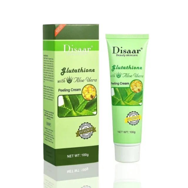 DISAAR Glutathione with Aloe Vera Magic Peeling Cream Exfoliate 100g
#beauty#beauty_care#kuwait#kuwaitiyat#skin#skin_care#thailand_product#face_cre#hair_care#saloon#whitening#slimming#face#body_care